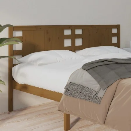 Solid honey brown pine wood headboard 206x4x100 cm by vidaXL, Headboards and footboards - Ref: Foro24-818793, Price: 49,21 €,...