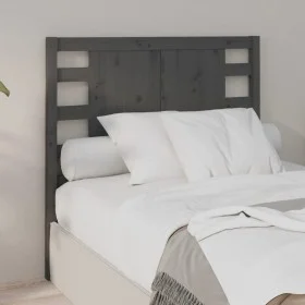 Solid gray pine wood headboard 106x4x100 cm by vidaXL, Headboards and footboards - Ref: Foro24-818757, Price: 56,20 €, Discou...