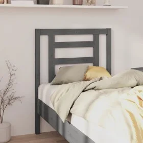Solid gray pine wood bed headboard 81x4x100 cm by vidaXL, Headboards and footboards - Ref: Foro24-818797, Price: 30,79 €, Dis...