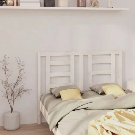 Solid white pine wood bed headboard 146x4x100 cm by vidaXL, Headboards and footboards - Ref: Foro24-818821, Price: 33,13 €, D...