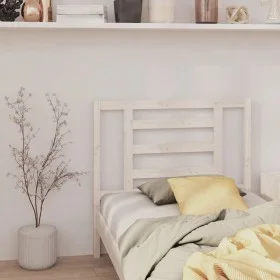 Solid white pine wood bed headboard 96x4x100 cm by vidaXL, Headboards and footboards - Ref: Foro24-818801, Price: 32,88 €, Di...