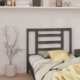 Solid gray pine wood bed headboard 106x4x100 cm by vidaXL, Headboards and footboards - Ref: Foro24-818807, Price: 33,46 €, Di...