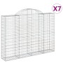 Cestas gaviones 7 uds forma de arco hierro 200x30x140/160 cm