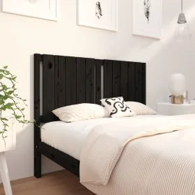 Solid black pine wood bed headboard 125.5x4x100 cm by vidaXL, Headboards and footboards - Ref: Foro24-818864, Price: 35,54 €,...