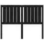 Solid black pine wood bed headboard 125.5x4x100 cm by vidaXL, Headboards and footboards - Ref: Foro24-818864, Price: 35,54 €,...