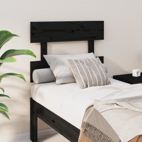 Solid black pine wood bed headboard 93.5x3x81 cm by vidaXL, Headboards and footboards - Ref: Foro24-819054, Price: 20,50 €, D...