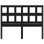 Solid black pine wood bed headboard 145.5x4x100 cm by vidaXL, Headboards and footboards - Ref: Foro24-818924, Price: 37,96 €,...
