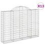 Cestas gaviones 13 uds forma de arco hierro 200x30x140/160 cm