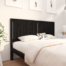 Solid black pine wood bed headboard 165.5x4x100 cm by vidaXL, Headboards and footboards - Ref: Foro24-818884, Price: 48,56 €,...
