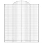 Cestas de gaviones 3 uds forma de arco hierro 200x30x220/240 cm