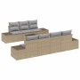 Conjunto de sofá de jardín 8 pcs Beige Poliratán