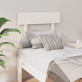 Solid white pine wood bed headboard 93.5x3x81 cm by vidaXL, Headboards and footboards - Ref: Foro24-819051, Price: 21,56 €, D...