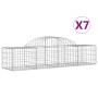 Cestas de gaviones 7 uds forma de arco hierro 200x50x40/60 cm