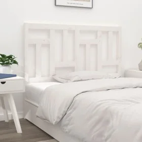 Solid white pine wood bed headboard 125.5x4x100 cm by vidaXL, Headboards and footboards - Ref: Foro24-818961, Price: 43,04 €,...