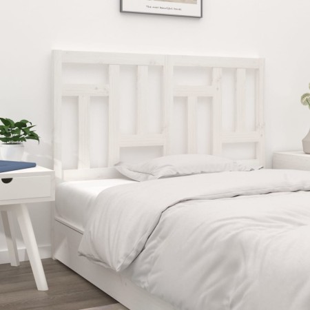 Cabecero de cama madera maciza de pino blanco 145,5x4x100 cm de vidaXL, Cabeceros y pies de cama - Ref: Foro24-818971, Precio...