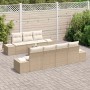 Conjunto de sofá de jardín 8 pcs Beige Poliratán