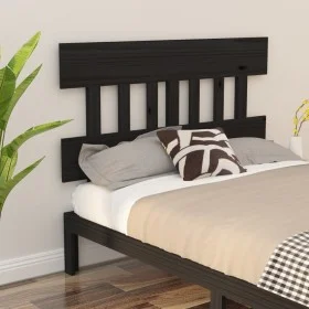 Solid black pine wood bed headboard 143.5x3x81 cm by vidaXL, Headboards and footboards - Ref: Foro24-819124, Price: 30,07 €, ...