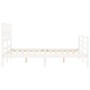 Weißer Massivholzbettrahmen mit Kopfteil 120x200 cm von vidaXL, Betten und Lattenroste - Ref: Foro24-3194437, Preis: 131,24 €...