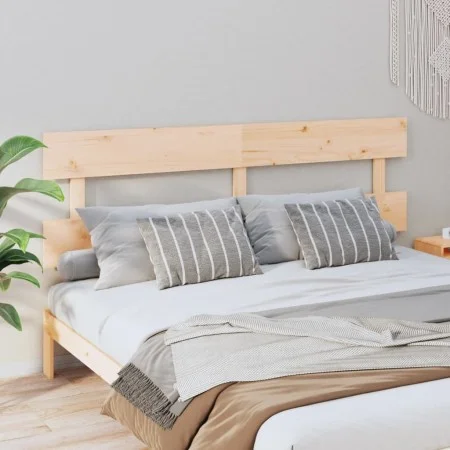 Cabecero de cama madera maciza de pino gris 204x3x81 cm de vidaXL, Cabeceros y pies de cama - Ref: Foro24-819090, Precio: 43,...