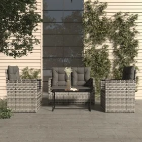 Gartenmöbel mit Kissen 4 Stück graues synthetisches Rattan von vidaXL, Gartensets - Ref: Foro24-319197, Preis: 251,01 €, Raba...