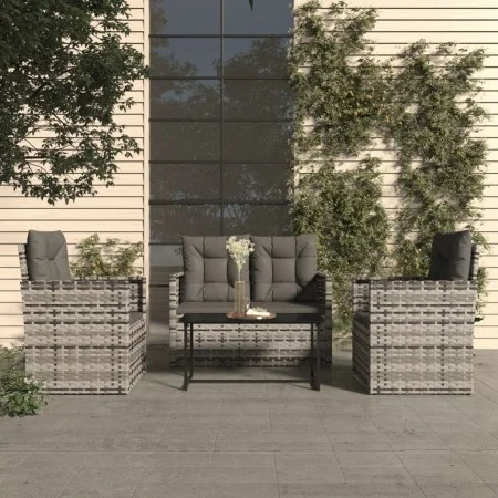 Garden furniture with cushions 4 pieces gray synthetic rattan by vidaXL, Garden sets - Ref: Foro24-319197, Price: 251,01 €, D...