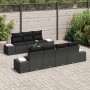 Conjunto de sofá de jardín 8 pcs Negro Poliratán