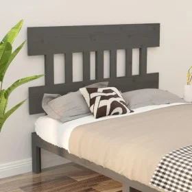 Solid gray pine wood bed headboard 203.5x3x81 cm by vidaXL, Headboards and footboards - Ref: Foro24-819142, Price: 35,54 €, D...