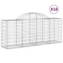 Cestas de gaviones 18 uds forma de arco hierro 200x50x80/100 cm