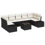 Conjunto de sofá de jardín 8 pcs Negro Poliratán