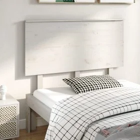 Cabecero de cama madera maciza de pino blanco 124x6x82,5 cm de vidaXL, Cabeceros y pies de cama - Ref: Foro24-819161, Precio:...