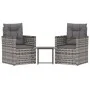 Garden furniture with cushions 3 pieces gray synthetic rattan by vidaXL, Garden sets - Ref: Foro24-319193, Price: 157,47 €, D...