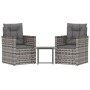 Gartenmöbel mit Kissen 3 Stück graues synthetisches Rattan von vidaXL, Gartensets - Ref: Foro24-319193, Preis: 159,96 €, Raba...