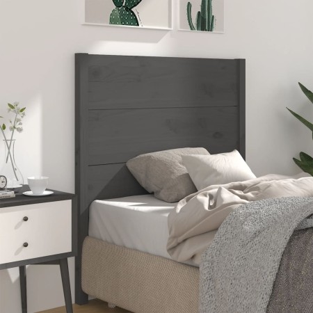 Kopfteil aus massivem grauem Kiefernholz, 96 x 4 x 100 cm von vidaXL, Kopf- und Fußteile - Ref: Foro24-818702, Preis: 44,08 €...