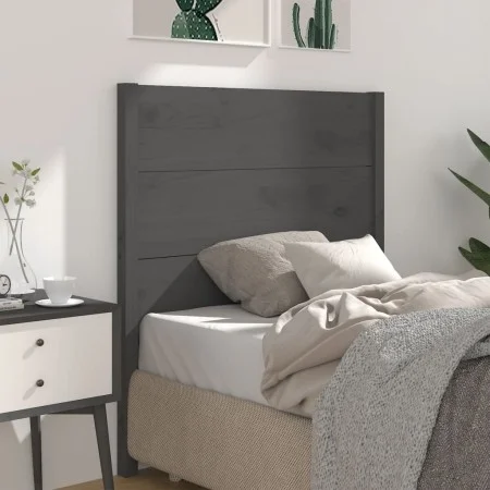 Kopfteil aus massivem grauem Kiefernholz, 96 x 4 x 100 cm von vidaXL, Kopf- und Fußteile - Ref: Foro24-818702, Preis: 43,50 €...
