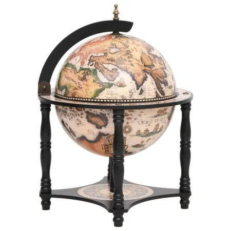 Botellero globo terráqueo madera maciza eucalipto negro by vidaXL, Wine and liquor cabinets - Ref: Foro24-343474, Price: 120,...