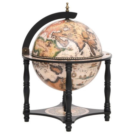 Botellero globo terráqueo madera maciza eucalipto negro by vidaXL, Wine and liquor cabinets - Ref: Foro24-343474, Price: 131,...