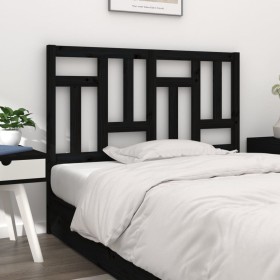 Cabecero de cama madera maciza de pino negro 125,5x4x100 cm