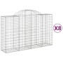 Cestas de gaviones 8 uds forma de arco hierro 200x50x120/140 cm