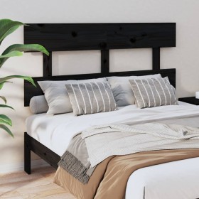 Cabecero de cama madera maciza de pino negro 144x3x81 cm