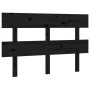 Solid black pine wood bed headboard 124x3x81 cm by vidaXL, Headboards and footboards - Ref: Foro24-819064, Price: 24,60 €, Di...