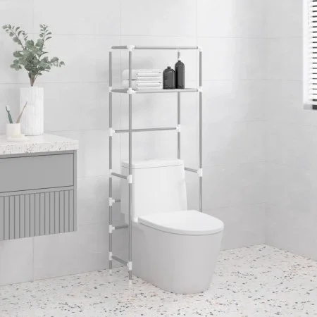 2-tier shelf above gray iron toilet 53.5x28x143 cm by vidaXL, Towel racks - Ref: Foro24-343134, Price: 16,81 €, Discount: %