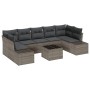 Conjunto de sofá de jardín 8 pcs Gris Poliratán