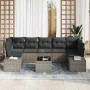 Conjunto de sofá de jardín 8 pcs Gris Poliratán