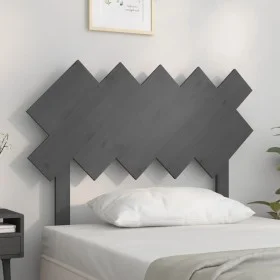 Solid gray pine wood bed headboard 104x3x80.5 cm by vidaXL, Headboards and footboards - Ref: Foro24-819207, Price: 37,09 €, D...