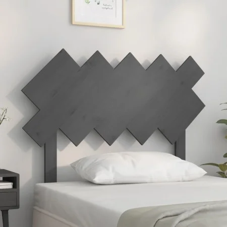 Solid gray pine wood bed headboard 104x3x80.5 cm by vidaXL, Headboards and footboards - Ref: Foro24-819207, Price: 37,09 €, D...