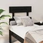Solid black pine wood bed headboard 103.5x3x100 cm by vidaXL, Headboards and footboards - Ref: Foro24-819059, Price: 22,43 €,...