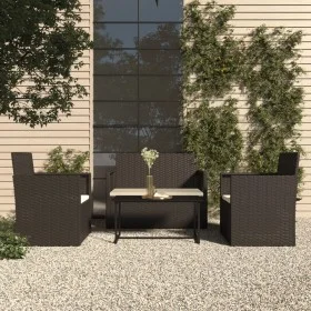 Gartenmöbel mit Kissen 4 Stück synthetische Rattan schwarz von vidaXL, Gartensets - Ref: Foro24-319194, Preis: 220,43 €, Raba...