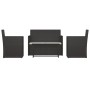 Garden furniture with 4-piece black synthetic rattan cushions by vidaXL, Garden sets - Ref: Foro24-319194, Price: 229,42 €, D...