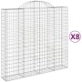 Cestas de gaviones 8 uds forma de arco hierro 200x50x180/200 cm