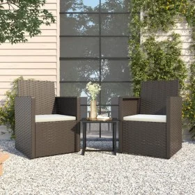 3-piece outdoor sofa set with black synthetic rattan cushions by vidaXL, Garden sets - Ref: Foro24-319190, Price: 134,21 €, D...